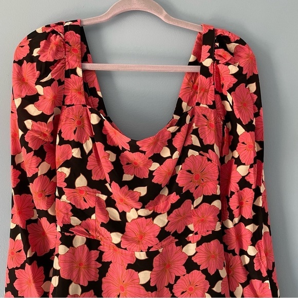 New! Reiss Andi Graphic Floral Square Neck Mini Dress nwt 18396 - Picture 11 of 14